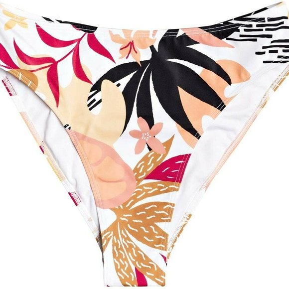 Roxy Pop High Leg Mid Waist Bikini Bottoms Size M - Picture 4 of 5